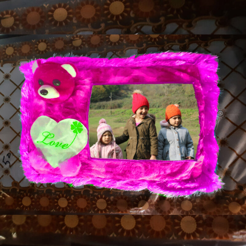 GB eCart, Father, Mother, Birthday, Anniversary, Gift, Brother, Sister, GBecart, Wife, Husband, Personalized, Customized, Square Shape Magic Cushion, Teddy Cushion, Heart Shape Cushion, Yellow Blue, Pink, Red, Brown Color