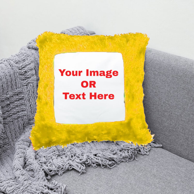 GB eCart, Father, Mother, Birthday, Anniversary, Gift, Brother, Sister, GBecart, Wife, Husband, Personalized, Customized, Square Shape Magic Cushion, Teddy Cushion, Heart Shape Cushion, Yellow Blue, Pink, Red, Brown Color