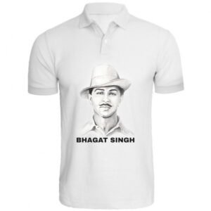 Bhagat Singh Sketch Design Personalized Collar ALive Mattee Dotnet T-Shirt