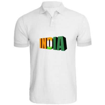 India 3D Design with Three Color Personalized Collar ALive Mattee Dotnet T-Shirt