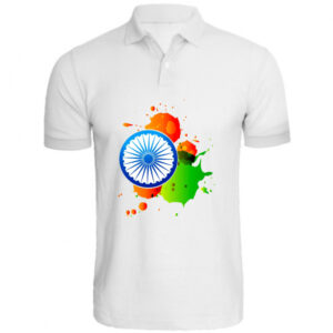 India Flag with Liquid Dotd Designs Personalized Collar ALive Mattee Dotnet T-Shirt