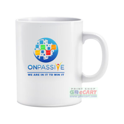 Onpassive Logo Print On White Color Ceramic Mug Print