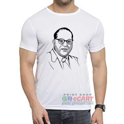 Dr. Babasaheb Ambedkar Black Color Dryfit Polyster Round Neck T-Shirt Print