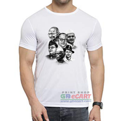 Indian Leader Krantiveer Black Color Dryfit Polyster Round Neck T-Shirt Print