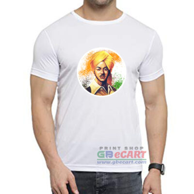 Bhagat Singh Krantiveer Tiranga Colorful Dryfit Polyster Round Neck T-Shirt Print