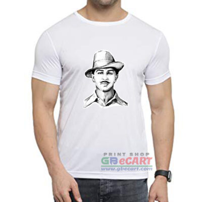 Bhagat Singh Krantiveer Black Color Dryfit Polyster Round Neck T-Shirt Print