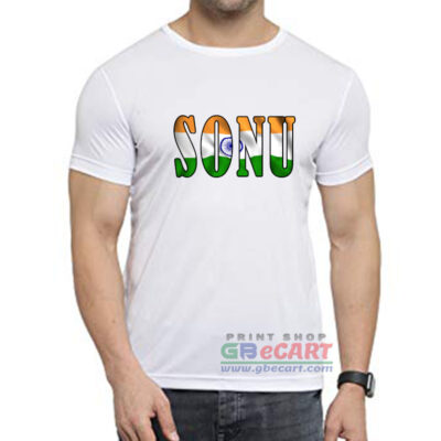 SONU Text Print With Tiranga Men's Women's Dryfit Polyster Round Neck T-Shirt