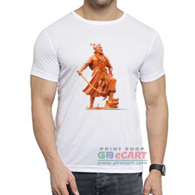Chhatrapati Shivaji Maharaj Brown Color Dryfit Polyster Round Neck T-Shirt Print