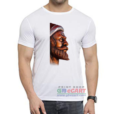 Chhatrapati Shivaji Maharaj Brown Color Head Dryfit Polyster Round Neck T-Shirt Print