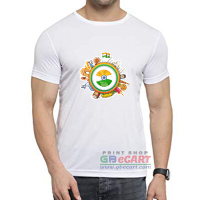 Top India Culture with Tiranga Dryfit Polyster Round Neck T-Shirt Print