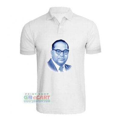 Dr Babasaheb Ambedkar Blue Color Print On Collar ALive Mattee Dotnet T-Shirt