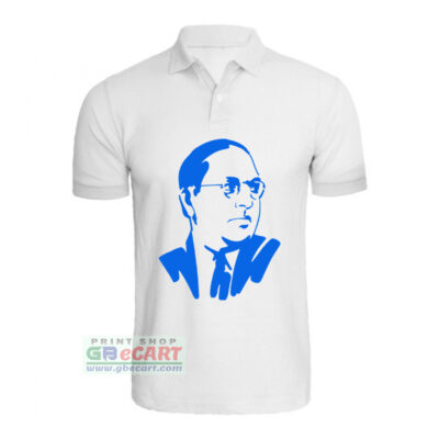 Big Photo Dr Babasaheb Ambedkar Print On Collar ALive Mattee Dotnet T-Shirt