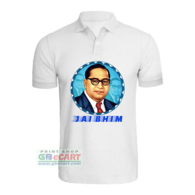 Colorful Dr. Baba Saheb Ambedkar Print On Collar ALive Mattee Dotnet T-Shirt