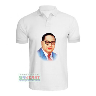 Colorful Rounded Shape Dr. Baba Saheb Ambedkar Print On Collar ALive Mattee Dotnet T-Shirt