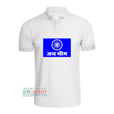 Jai Bhim With Blue Color Background Print On Collar ALive Mattee Dotnet T-Shirt