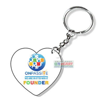 onpassive logo-print-key-chain onpassive printing key-chain heart shape