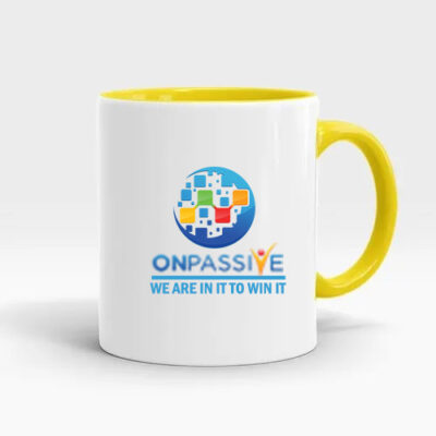 Onpassive Logo Print Inner Yellow Color Mug