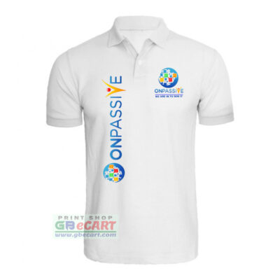 Front Verticle Onpassive Logo Print On Collar ALive Mattee Dotnet T-Shirt