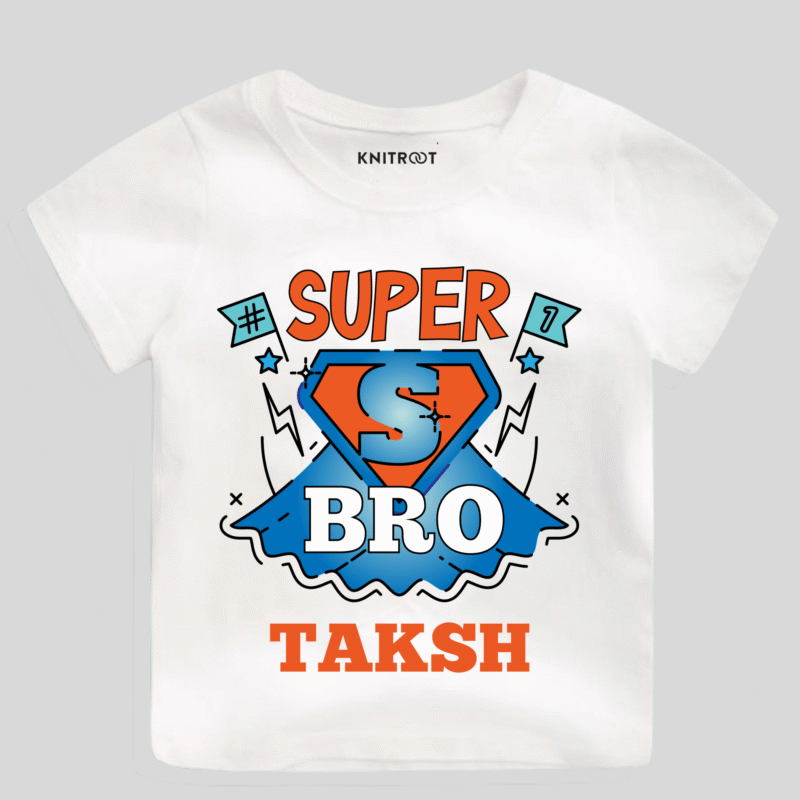 Super Sister Super Brother Combo T-Shirt For Kids with Name - Image 3