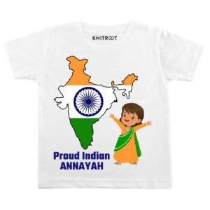 India Map With Proud To Be Indian T-Shirt For Kids