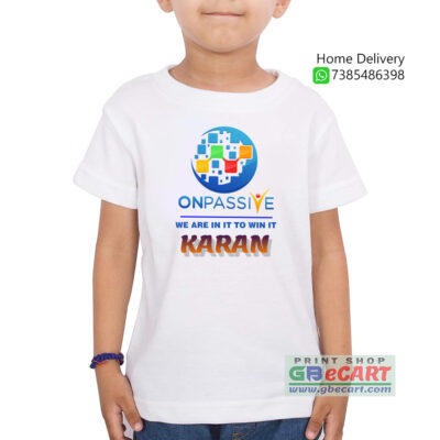 Kids Wear Onpassive Logo Print with Name T-shirt