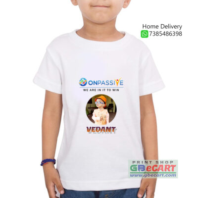 Kids Onpassive Logo With Photo and Name Print T-shirt