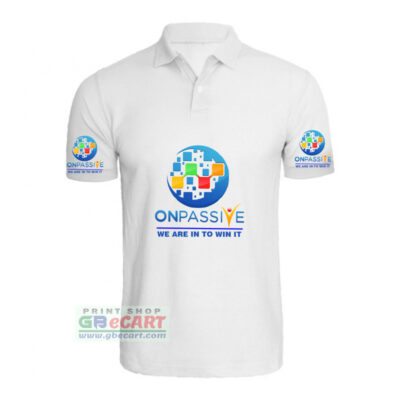 Front Full Onpassive Logo Back O-connect Print On Collar T-Shirt