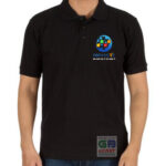 100% Cotton Single Side Printed Onpassive Logo Printed Black Color Polo T-shirt
