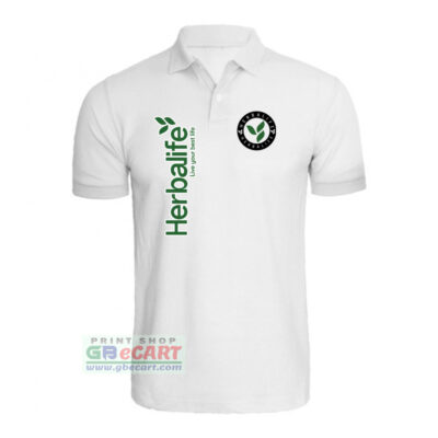 Verticle Green Herbalife Nutrition Printed White Matty Dotnet T-Shirt