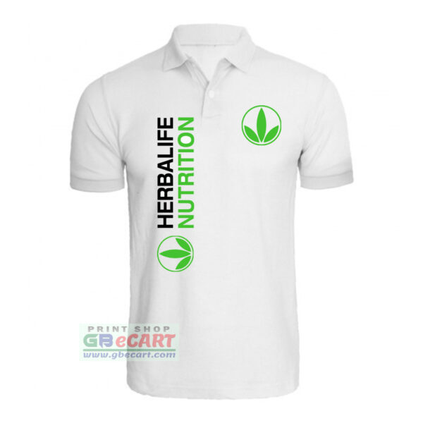 Verticle Herbalife Nutrition Logo Printed White Matty Dotnet T-Shirt
